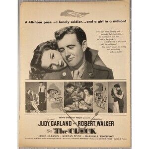 Judy Garland "The Clock" Movie Vintage Print Ad Circa 1945 Robert Walker MGM